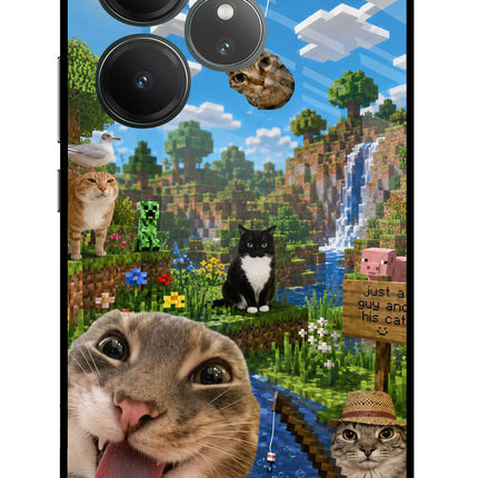 Minecraft Cat Chaos Realme GT 6 Glass Case