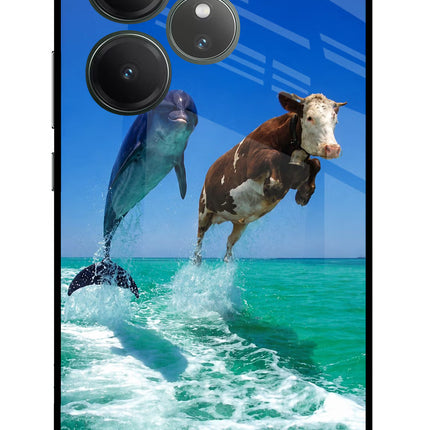 Dolphin vs Cow Realme GT 6 Glass Case