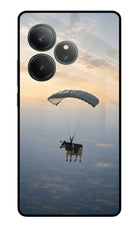 Skydiving Cow Realme GT 6 Glass Case