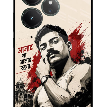 Chandrashekhar Azad Fearless Realme GT 6 Glass Case Back Cover by Casekaro