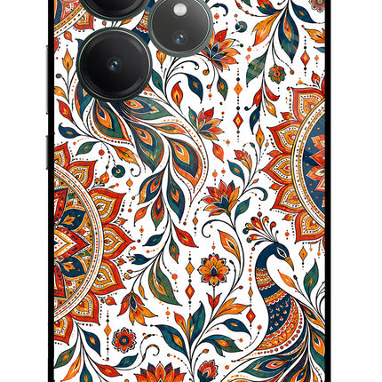 White Mayura Realme GT 6 Glass Case