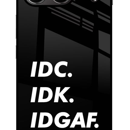 Idc Idk Idgaf OnePlus Nord 4 Glass Case Back Cover by Casekaro