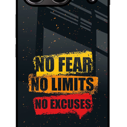 No Fear No Limits No Excuse OnePlus Nord 4 Glass Case Back Cover by Casekaro