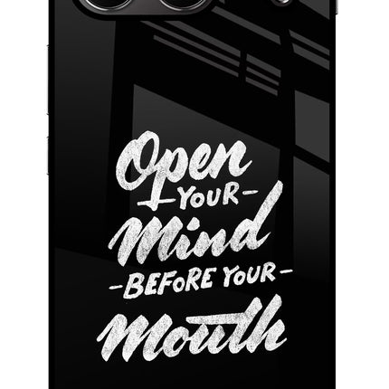 Open Your Mind Before Your Mouth OnePlus Nord 4 Glass Case Back Cover by Casekaro