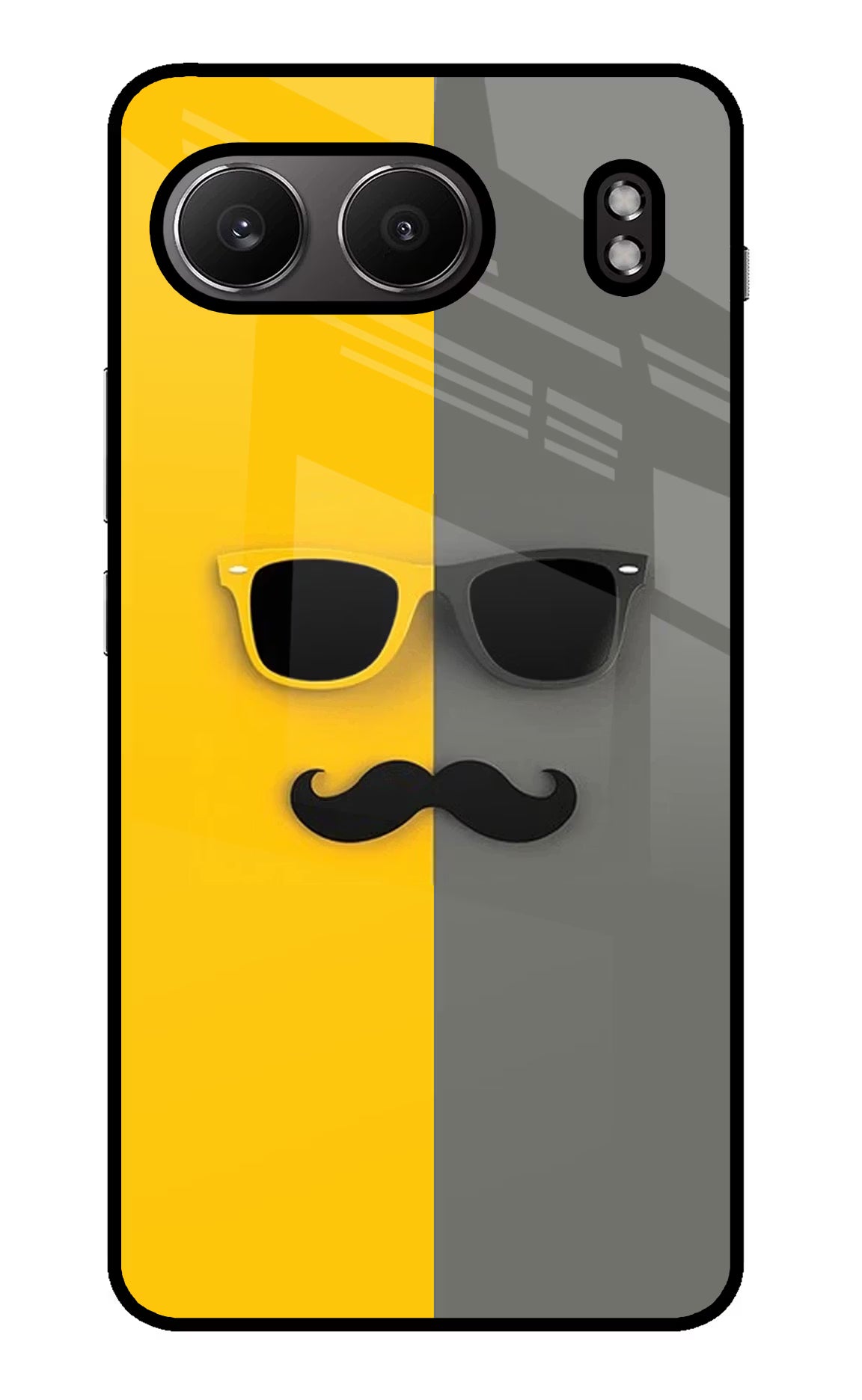 Sunglasses with Mustache OnePlus Nord 4 Glass Case Back Cover by Casekaro