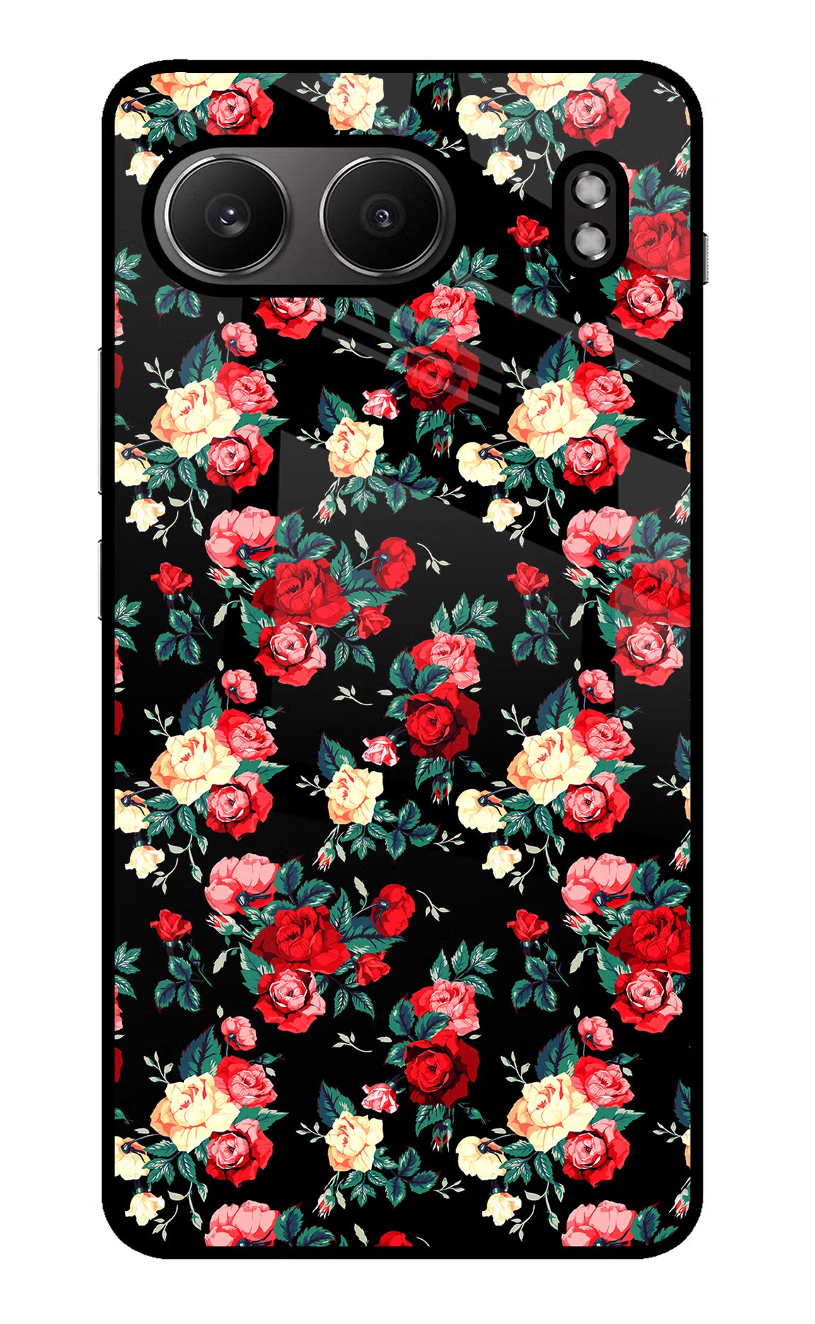Rose Pattern OnePlus Nord 4 Glass Case Back Cover by Casekaro