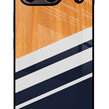 Blue and white wooden OnePlus Nord 4 Glass Case