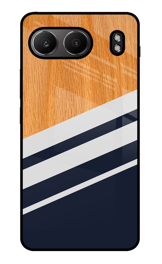Blue and white wooden OnePlus Nord 4 Glass Case