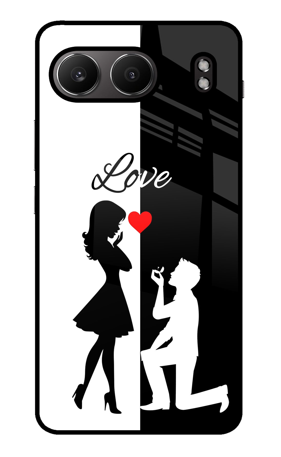 Love Propose Black And White OnePlus Nord 4 Glass Case