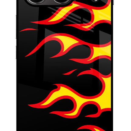 Side Sweep Flames OnePlus Nord 4 Glass Case Back Cover by Casekaro