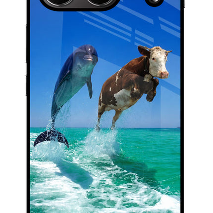 Dolphin vs Cow OnePlus Nord 4 Glass Case Back Cover by Casekaro