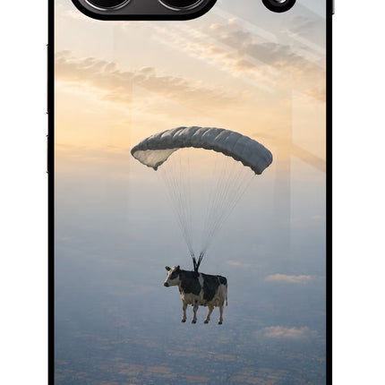 Skydiving Cow OnePlus Nord 4 Glass Case