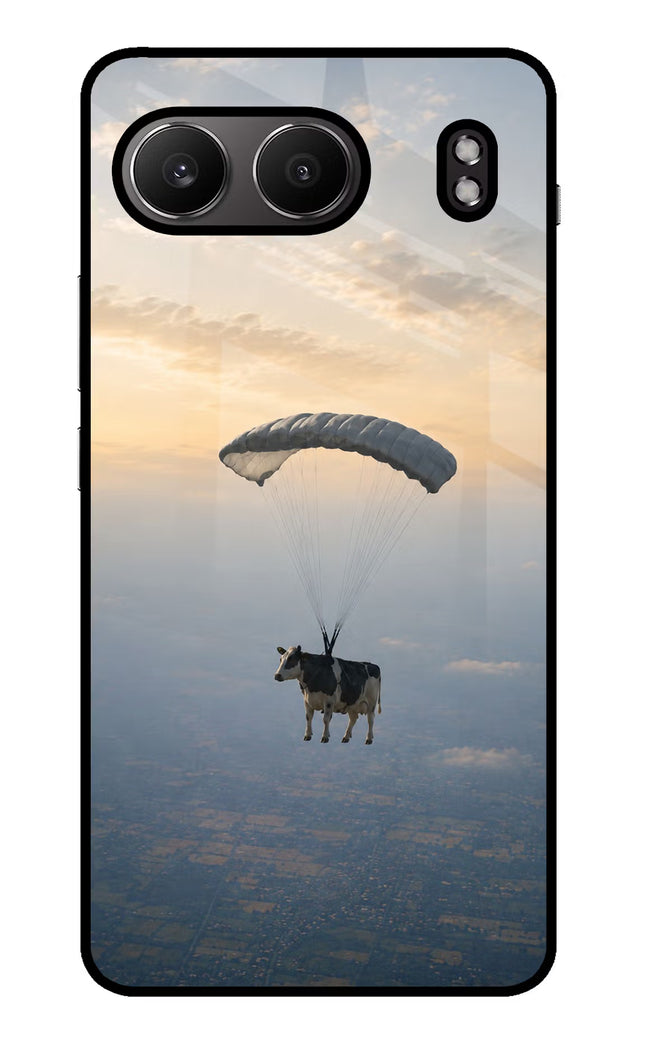 Skydiving Cow OnePlus Nord 4 Glass Case