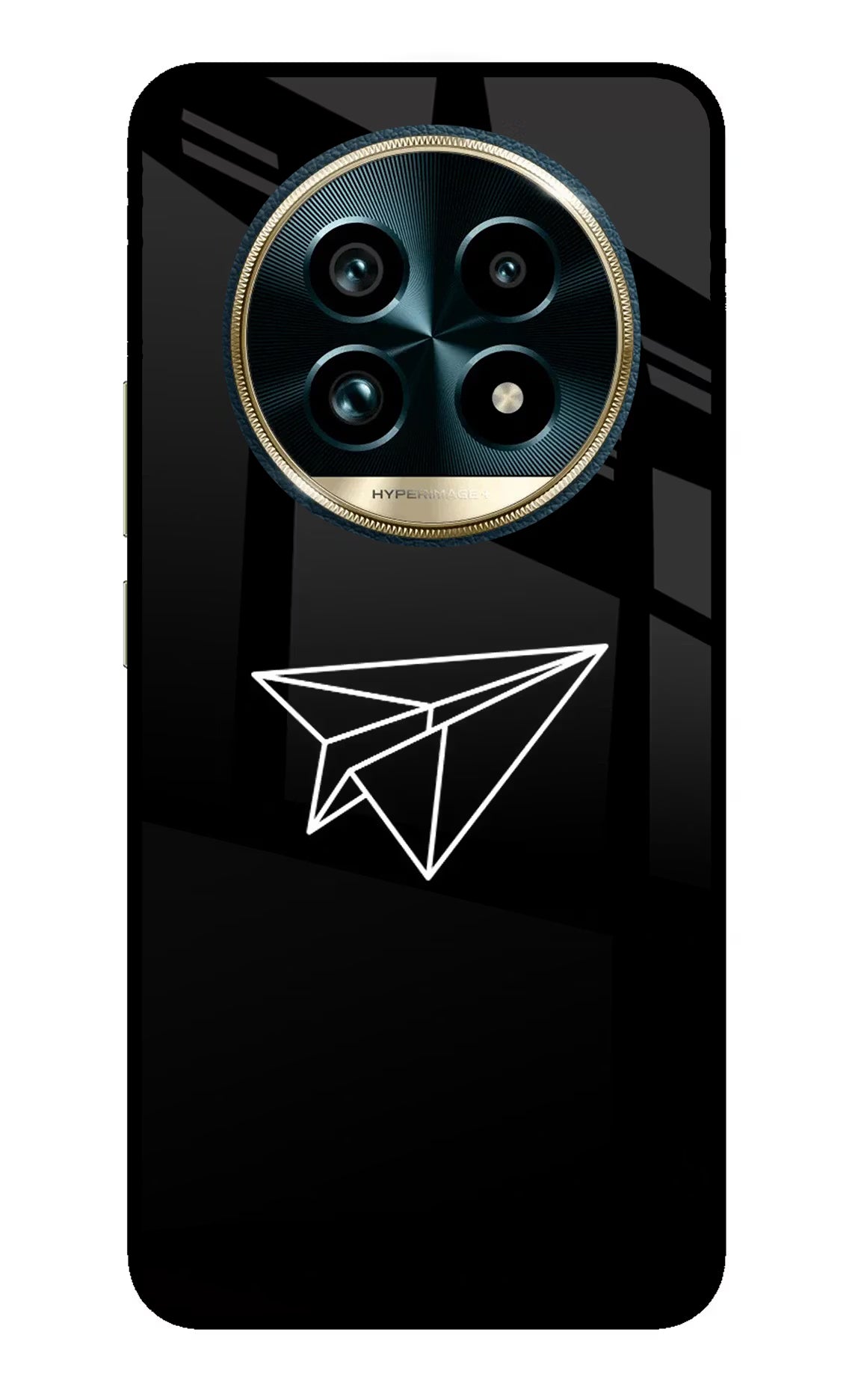Paper Plane White Realme 13 Pro+ 5G Glass Case Back Cover by Casekaro