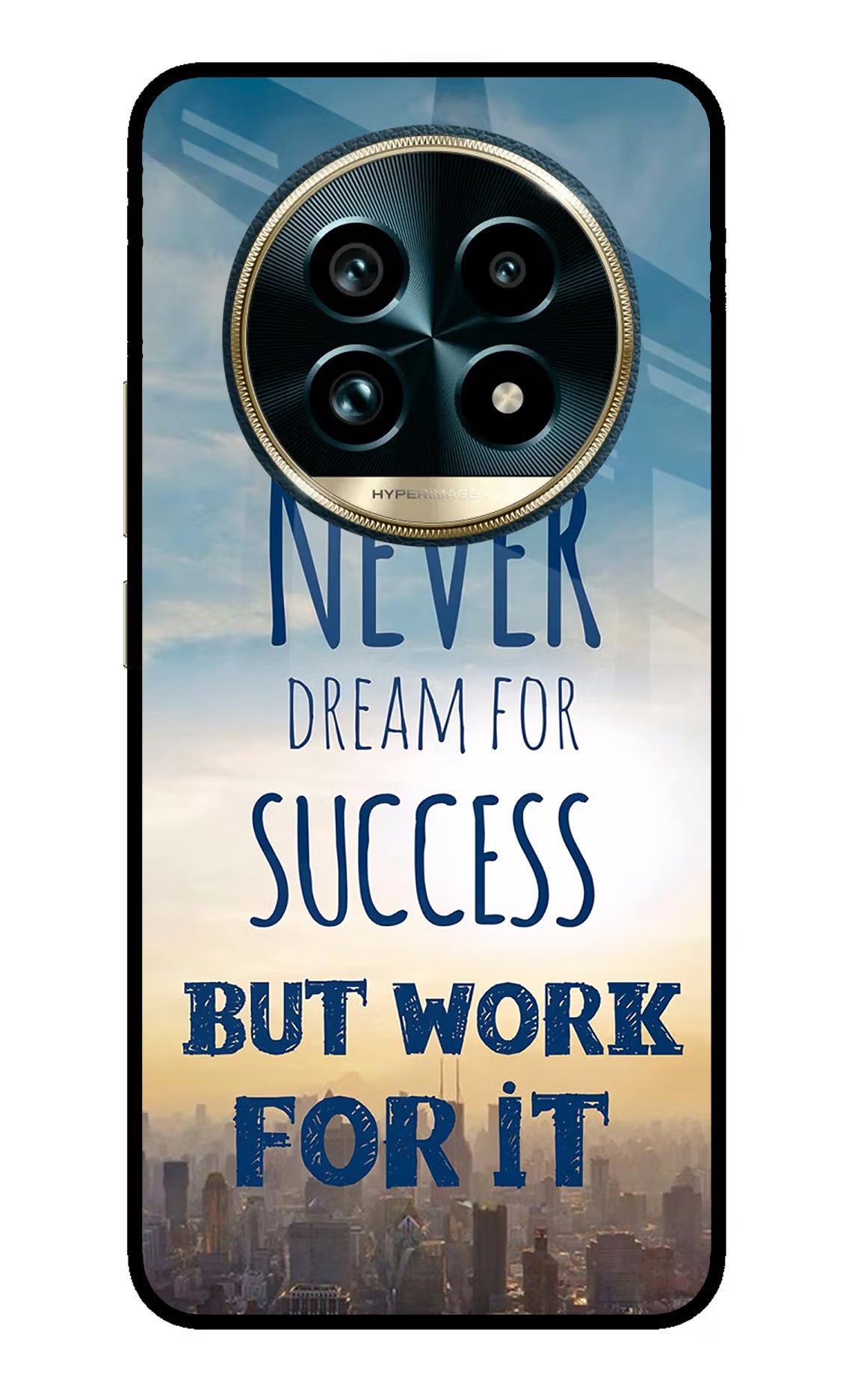Never Dream For Success But Work For It Realme 13 Pro+ 5G Glass Case Back Cover by Casekaro