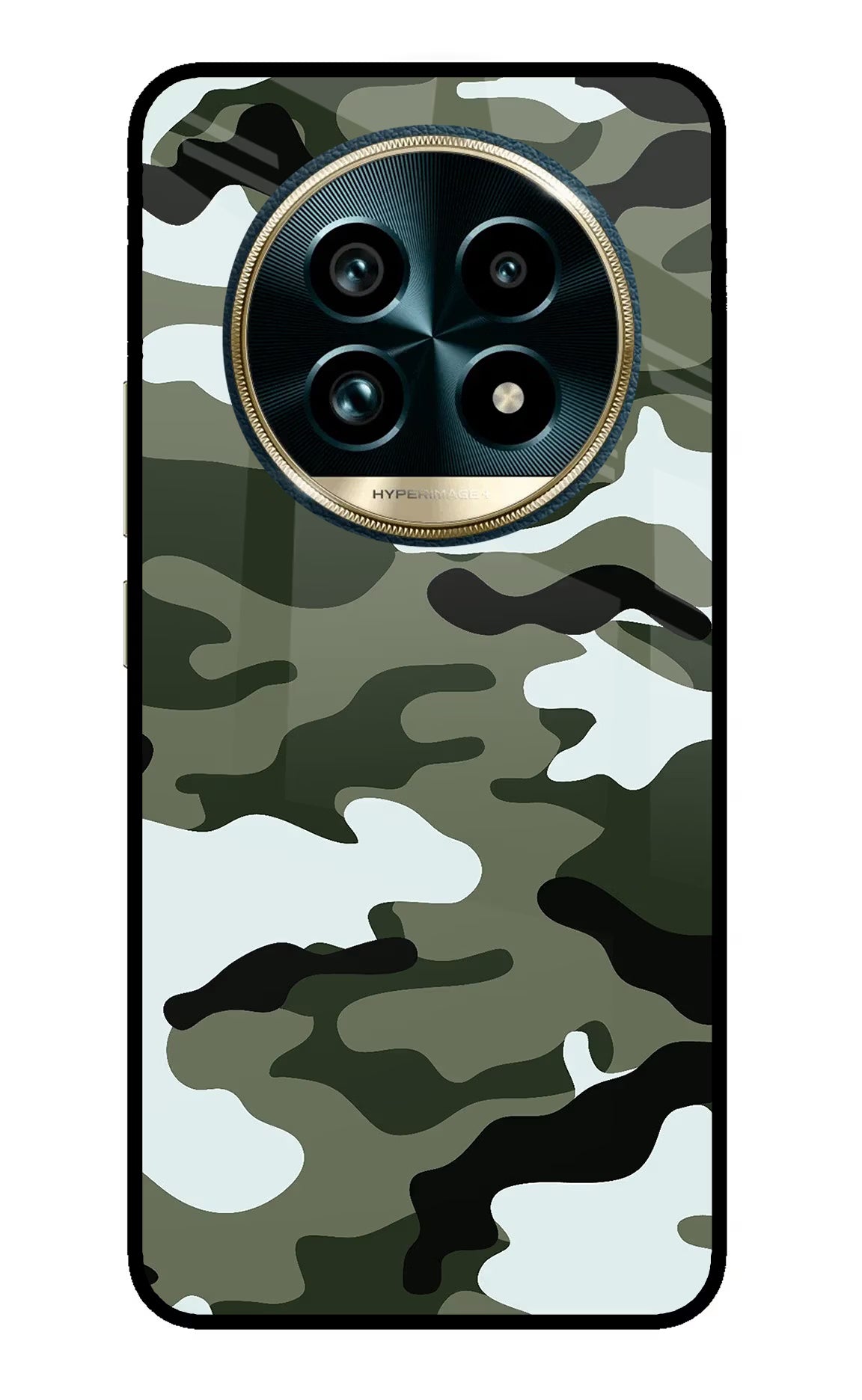 Camouflage Realme 13 Pro+ 5G Glass Case Back Cover by Casekaro