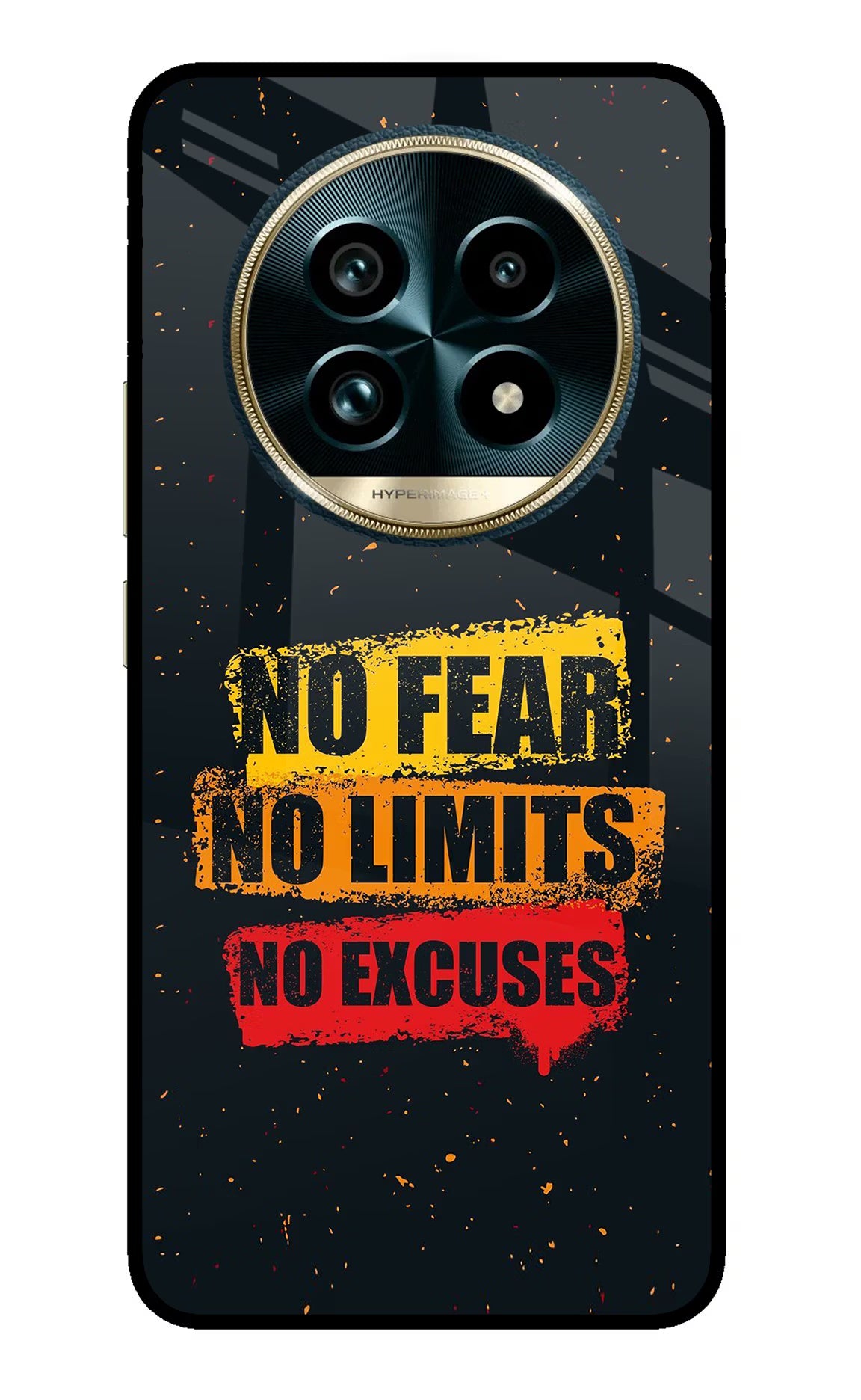 No Fear No Limits No Excuse Realme 13 Pro+ 5G Glass Case Back Cover by Casekaro