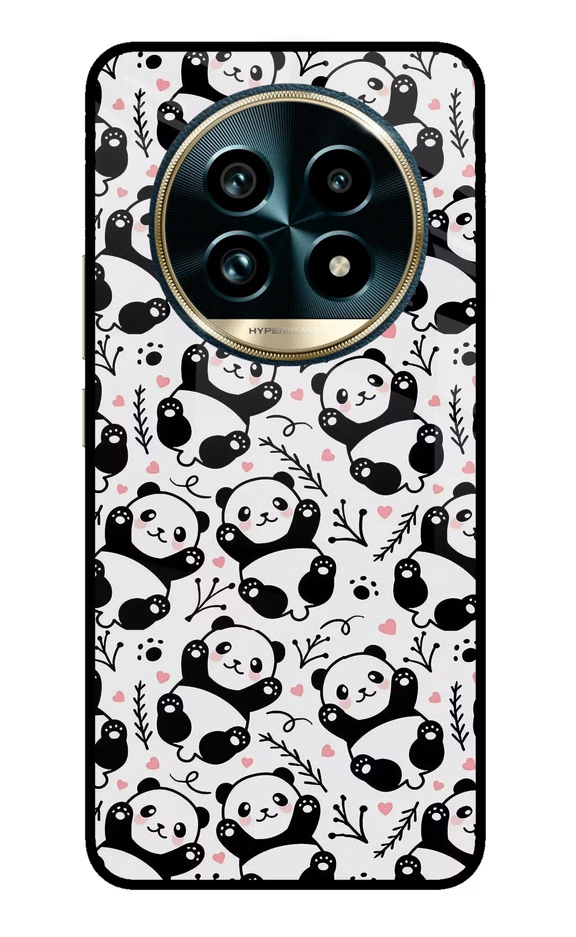 Cute Panda Realme 13 Pro+ 5G Glass Case Back Cover by Casekaro
