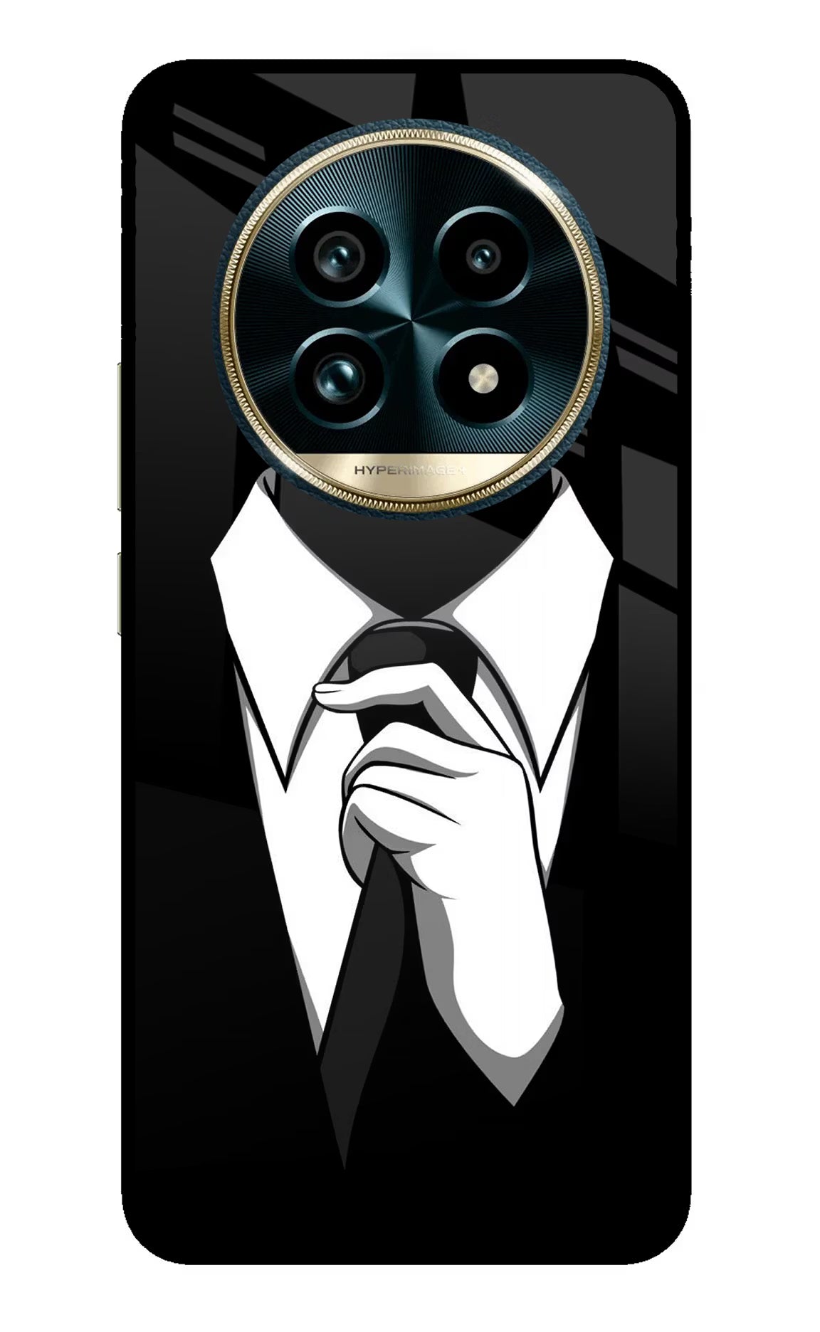Black Tie Realme 13 Pro+ 5G Glass Case Back Cover by Casekaro