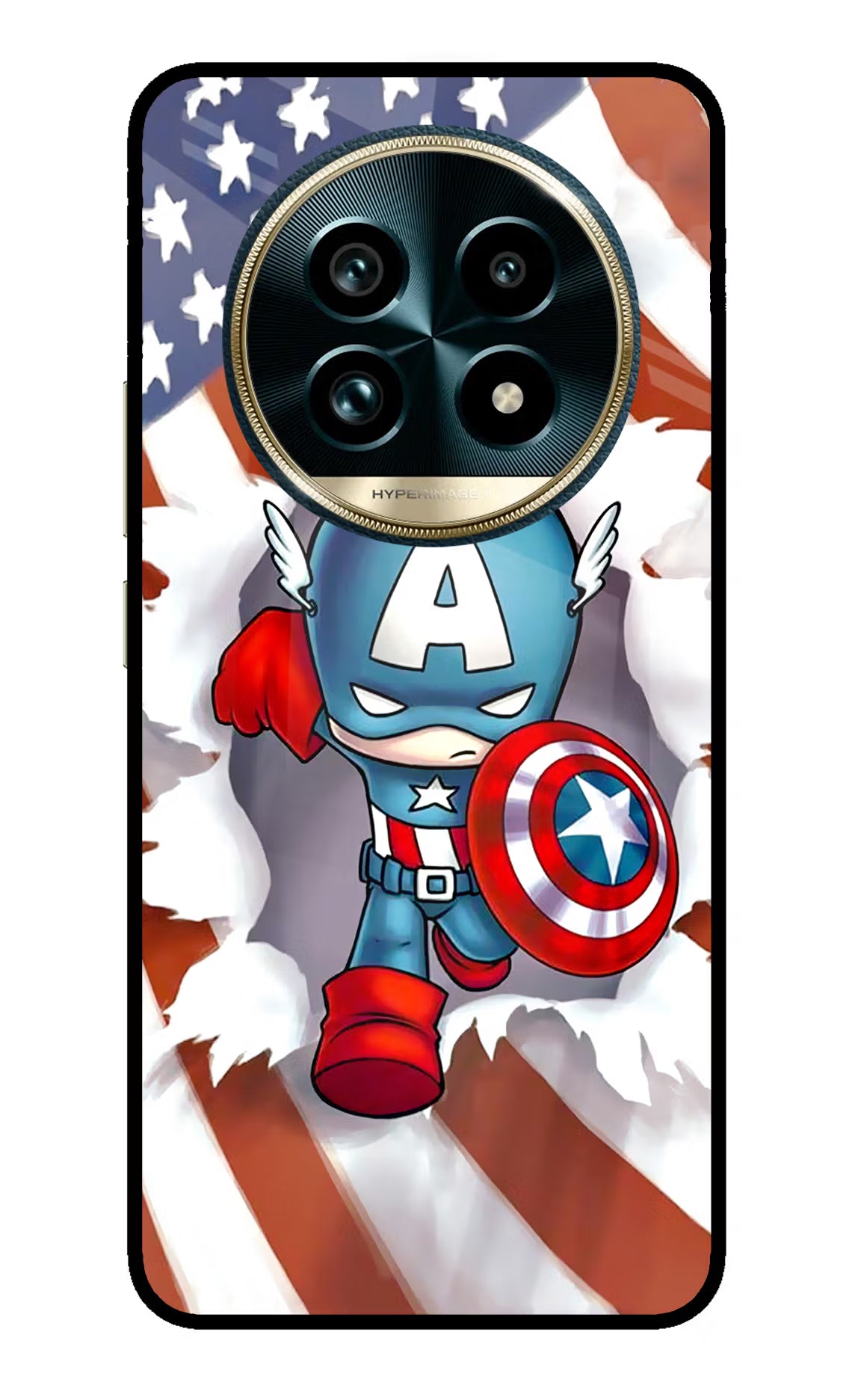 Captain America Realme 13 Pro+ 5G Glass Case Back Cover by Casekaro