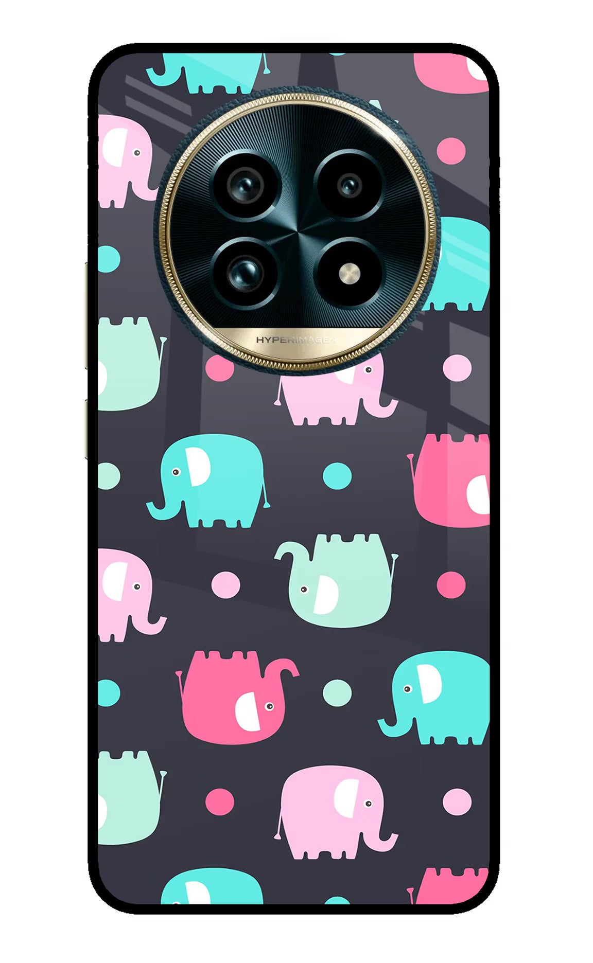 Elephants Realme 13 Pro+ 5G Glass Case Back Cover by Casekaro