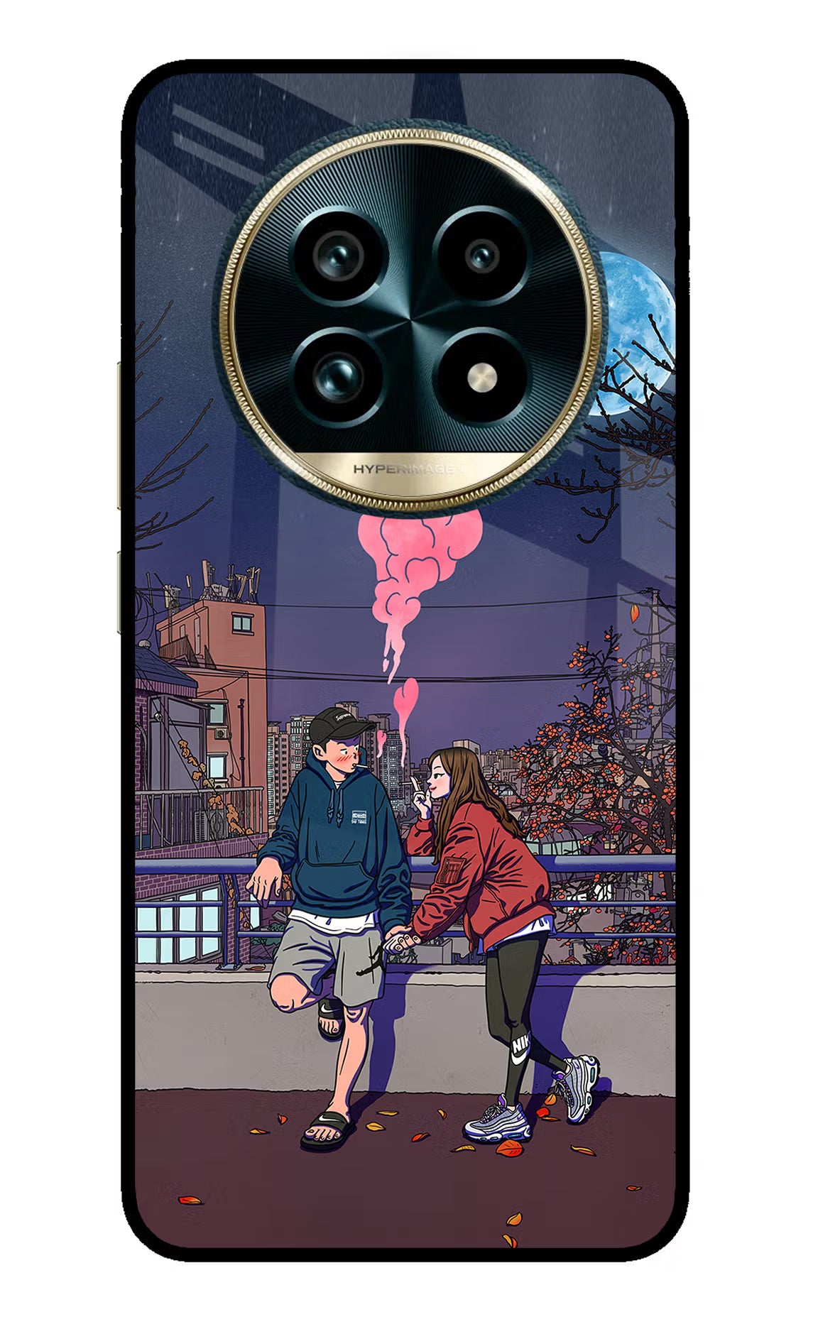Chilling Couple Realme 13 Pro+ 5G Glass Case Back Cover by Casekaro
