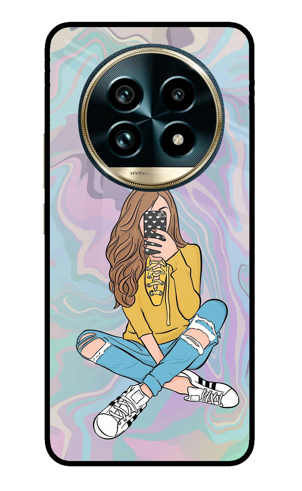 Selfie Girl Realme 13 Pro+ 5G Glass Case Back Cover by Casekaro