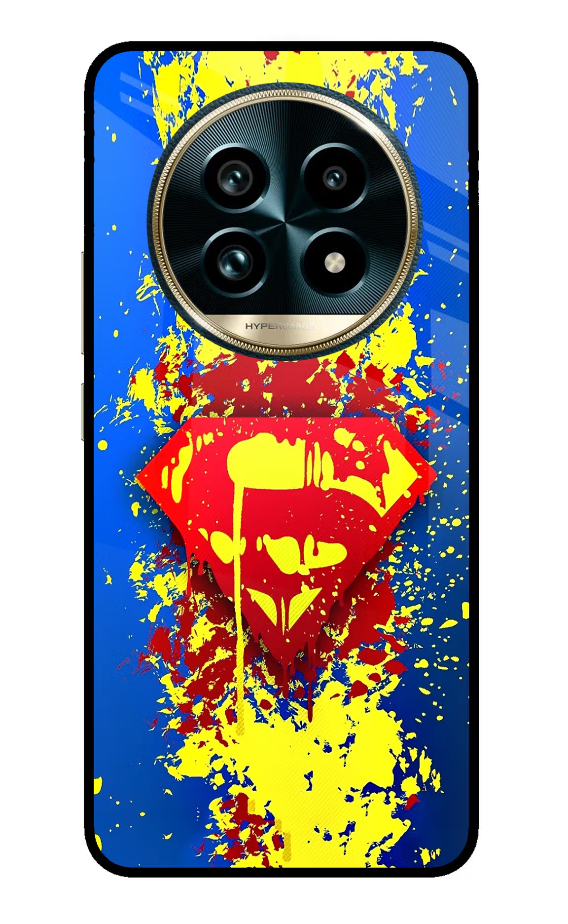 Superman logo Realme 13 Pro+ 5G Glass Case Back Cover by Casekaro