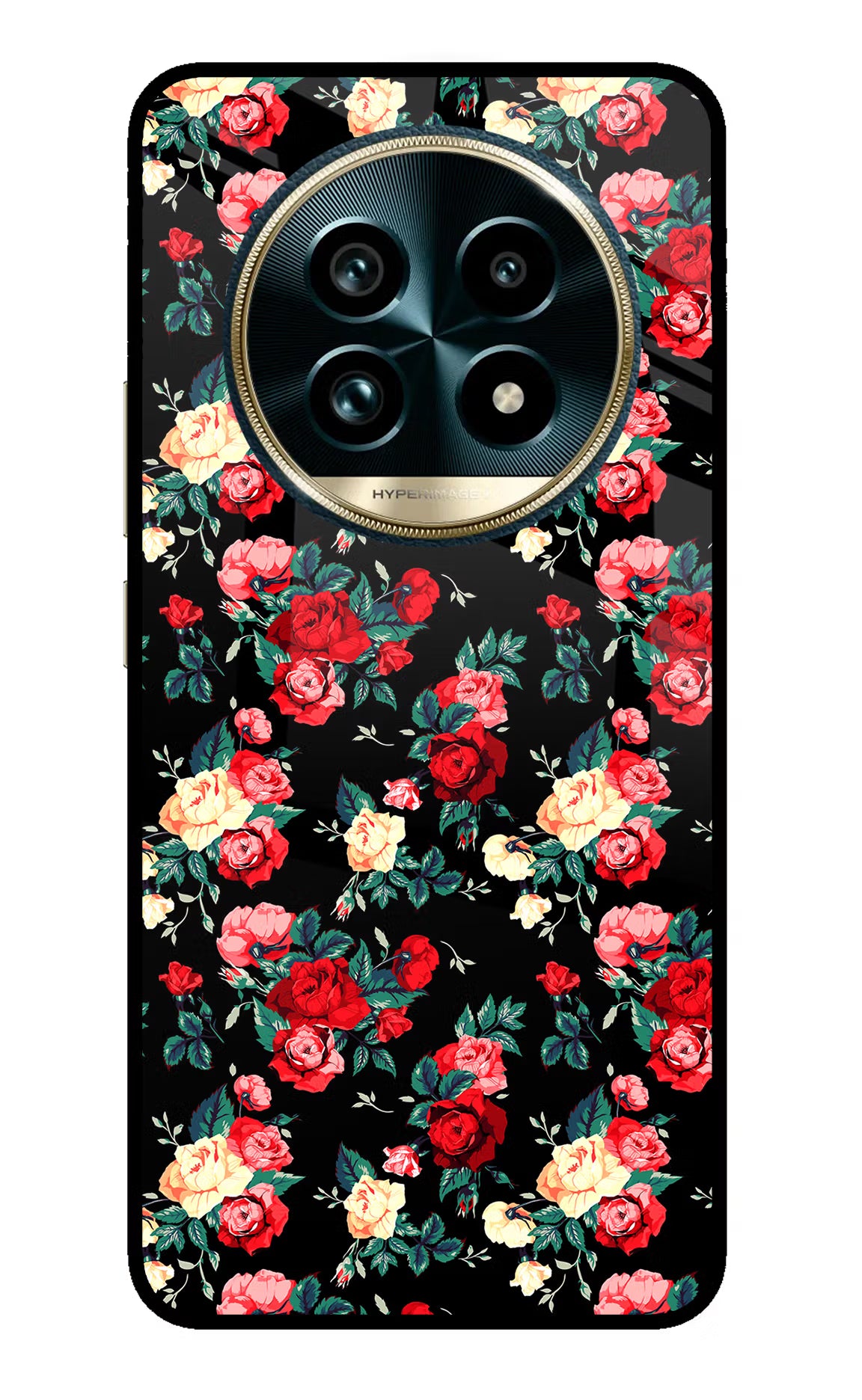 Rose Pattern Realme 13 Pro+ 5G Glass Case Back Cover by Casekaro