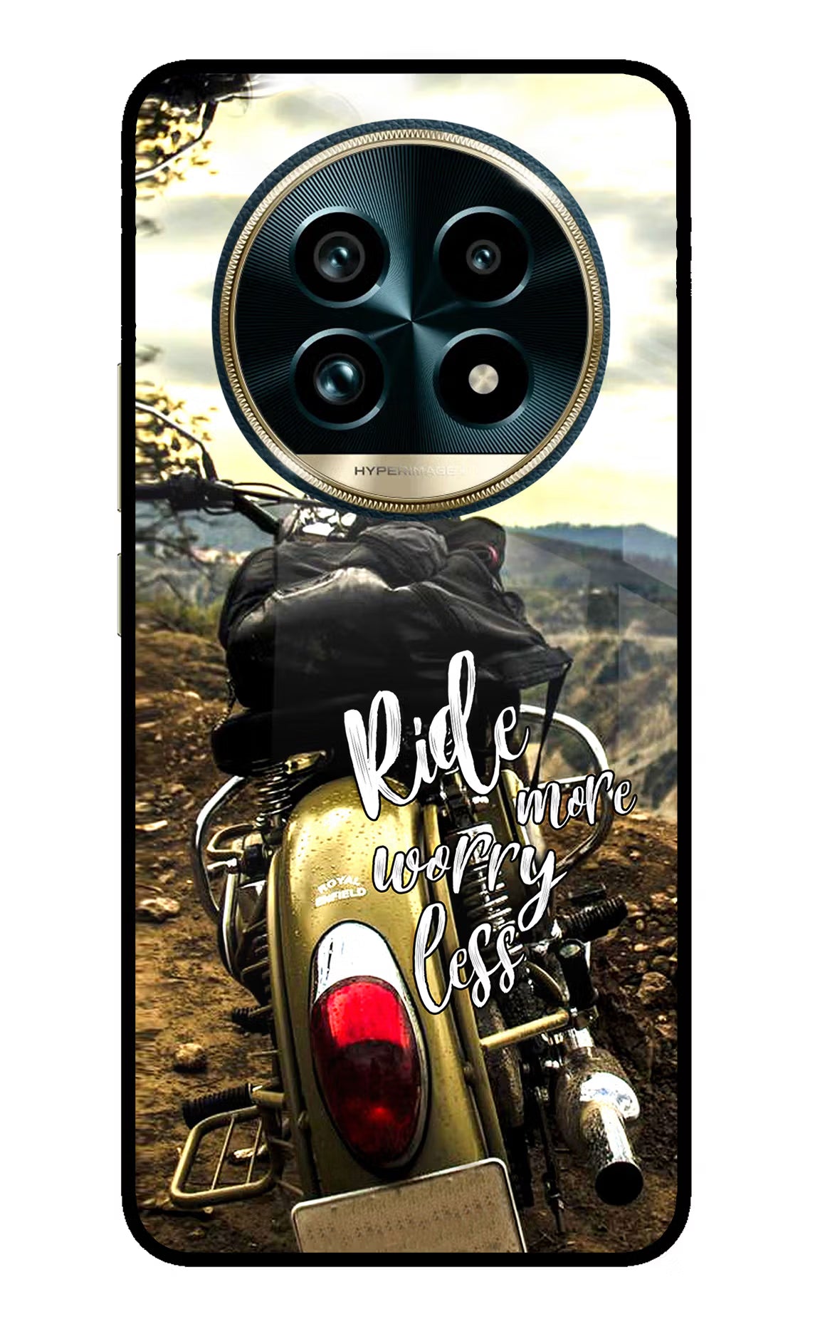 Ride More Worry Less Realme 13 Pro+ 5G Glass Case Back Cover by Casekaro