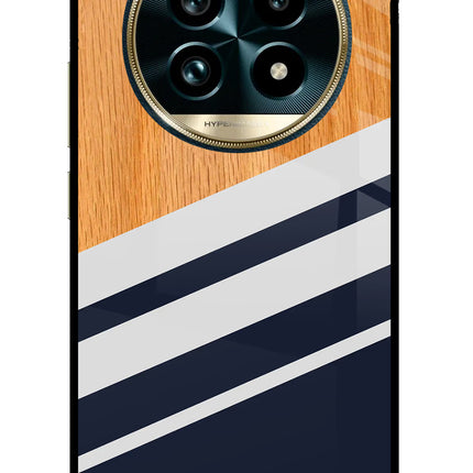 Blue and white wooden Realme 13 Pro+ 5G Glass Case
