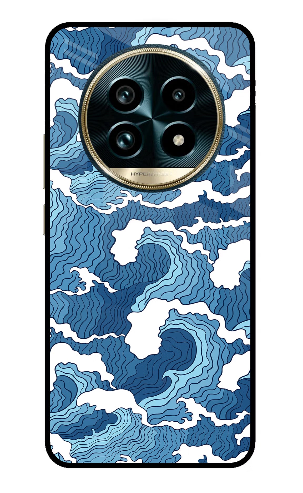 Blue Waves Realme 13 Pro+ 5G Glass Case Back Cover by Casekaro