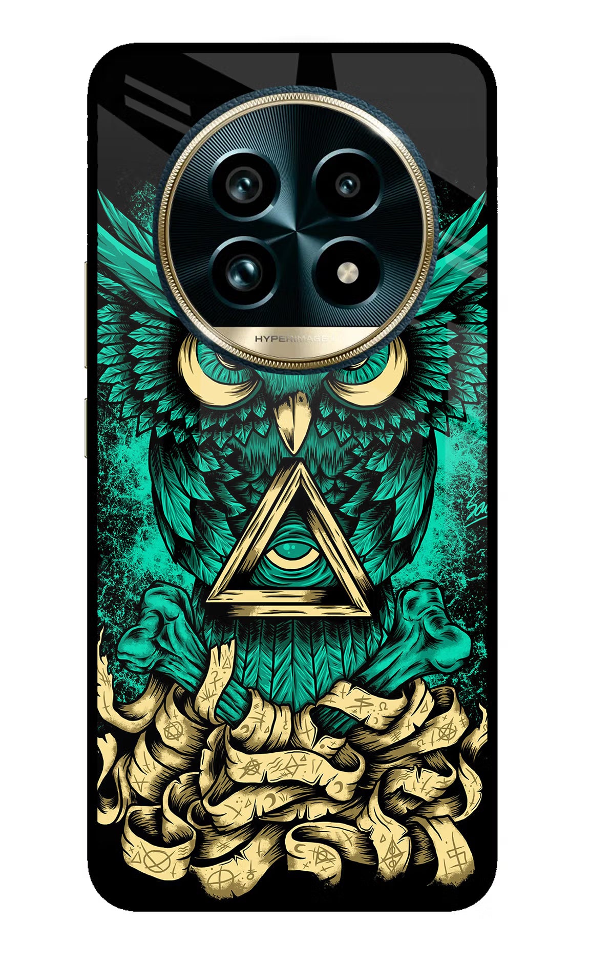 Green Owl Realme 13 Pro+ 5G Glass Case Back Cover by Casekaro