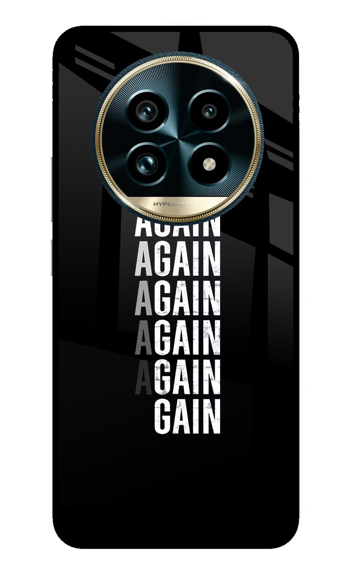 Again Again Gain Realme 13 Pro+ 5G Glass Case Back Cover by Casekaro