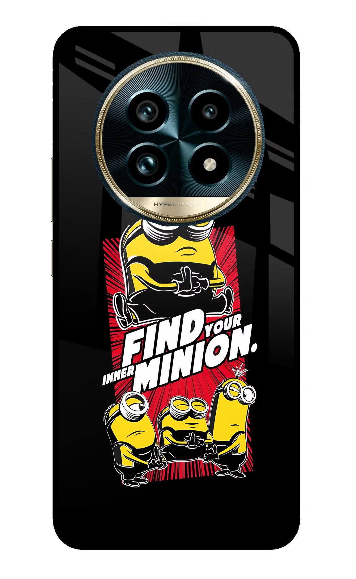 Find your inner Minion Realme 13 Pro+ 5G Glass Case Back Cover by Casekaro
