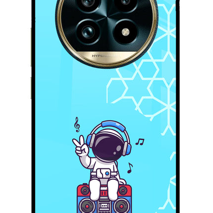 Cute Astronaut Chilling Realme 13 Pro+ 5G Glass Case