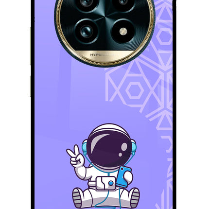 Cute Astronaut Chilling Realme 13 Pro+ 5G Glass Case