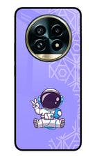 Cute Astronaut Chilling Realme 13 Pro+ 5G Glass Case