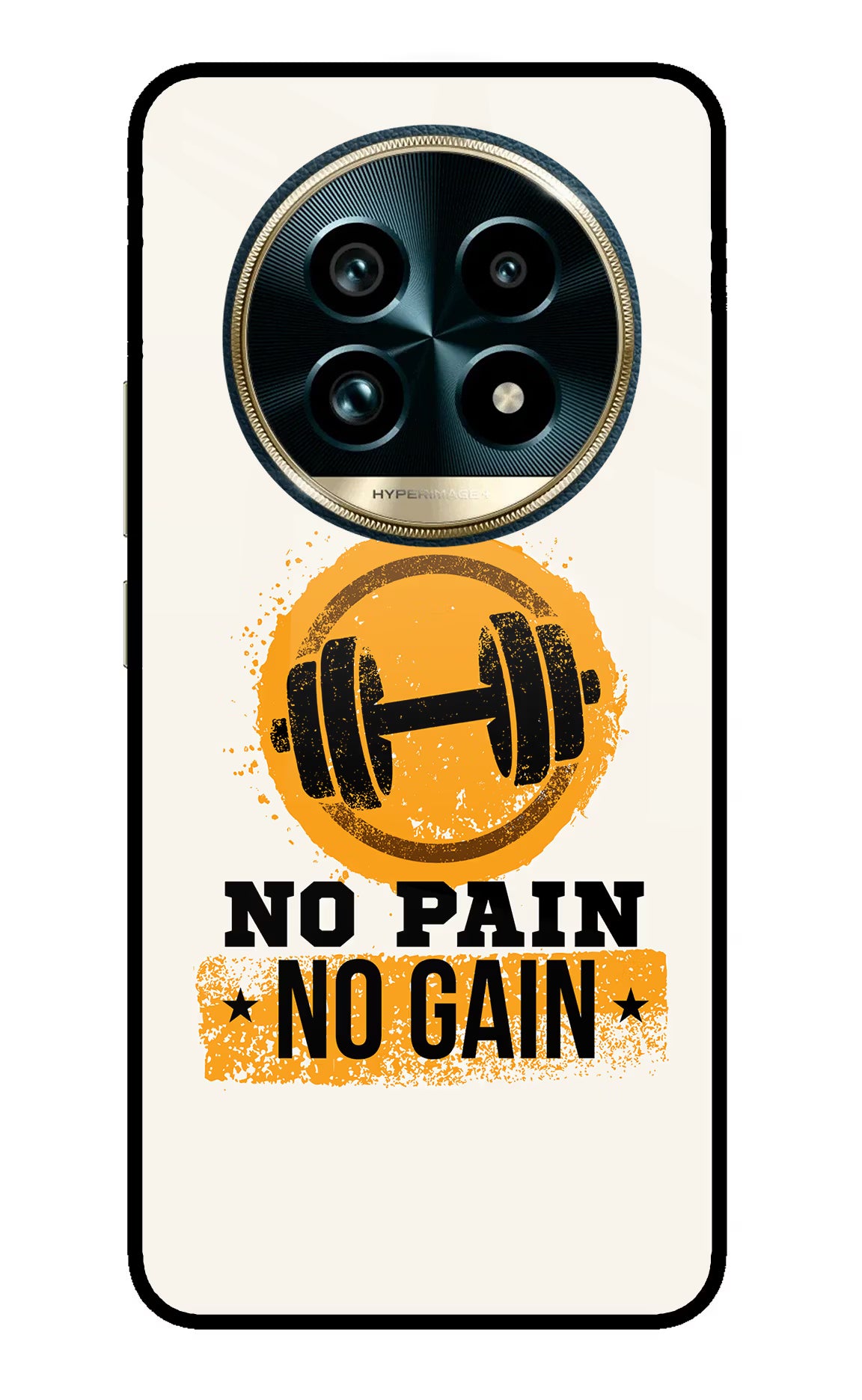 No Pain No Gain Realme 13 Pro+ 5G Glass Case Back Cover by Casekaro