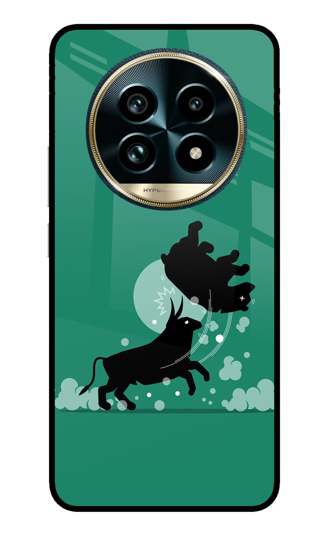 Bull Conqueror Realme 13 Pro+ 5G Glass Case Back Cover by Casekaro