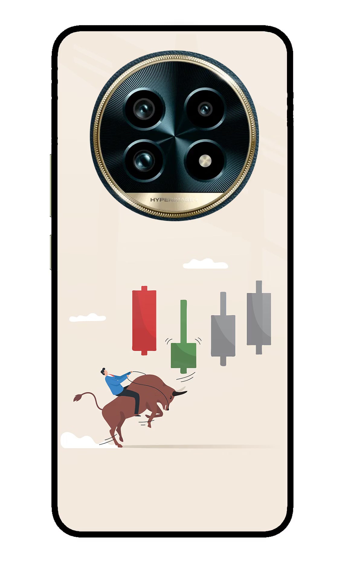 Bull Trading Momentum Realme 13 Pro+ 5G Glass Case Back Cover by Casekaro