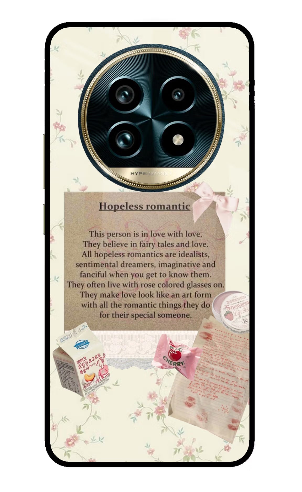 Hopeless Romantic Realme 13 Pro+ 5G Glass Case Back Cover by Casekaro