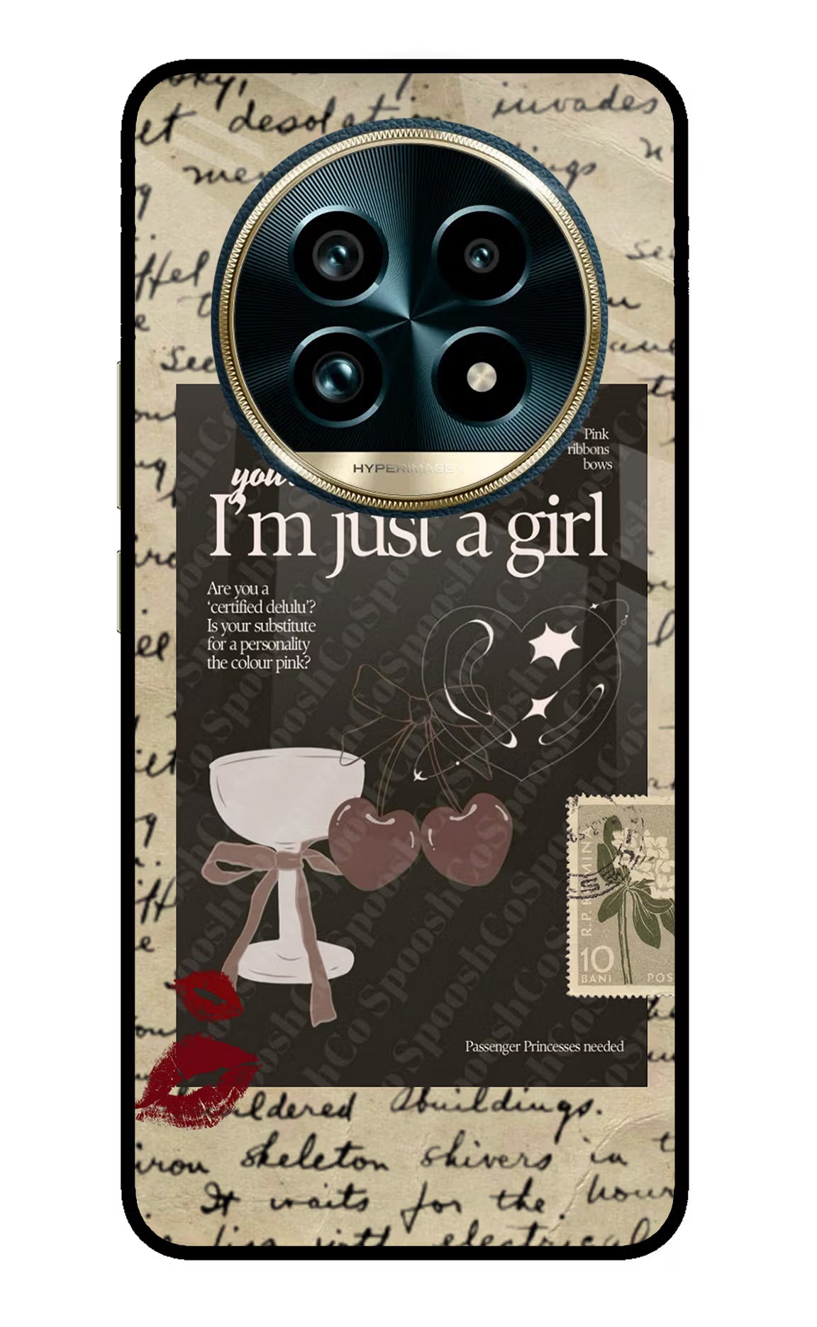 I am just a girl Realme 13 Pro+ 5G Glass Case Back Cover by Casekaro