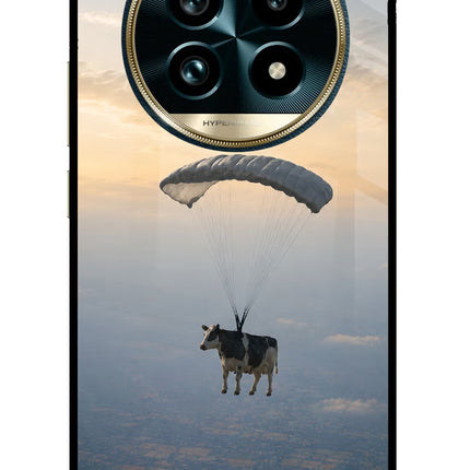 Skydiving Cow Realme 13 Pro+ 5G Glass Case
