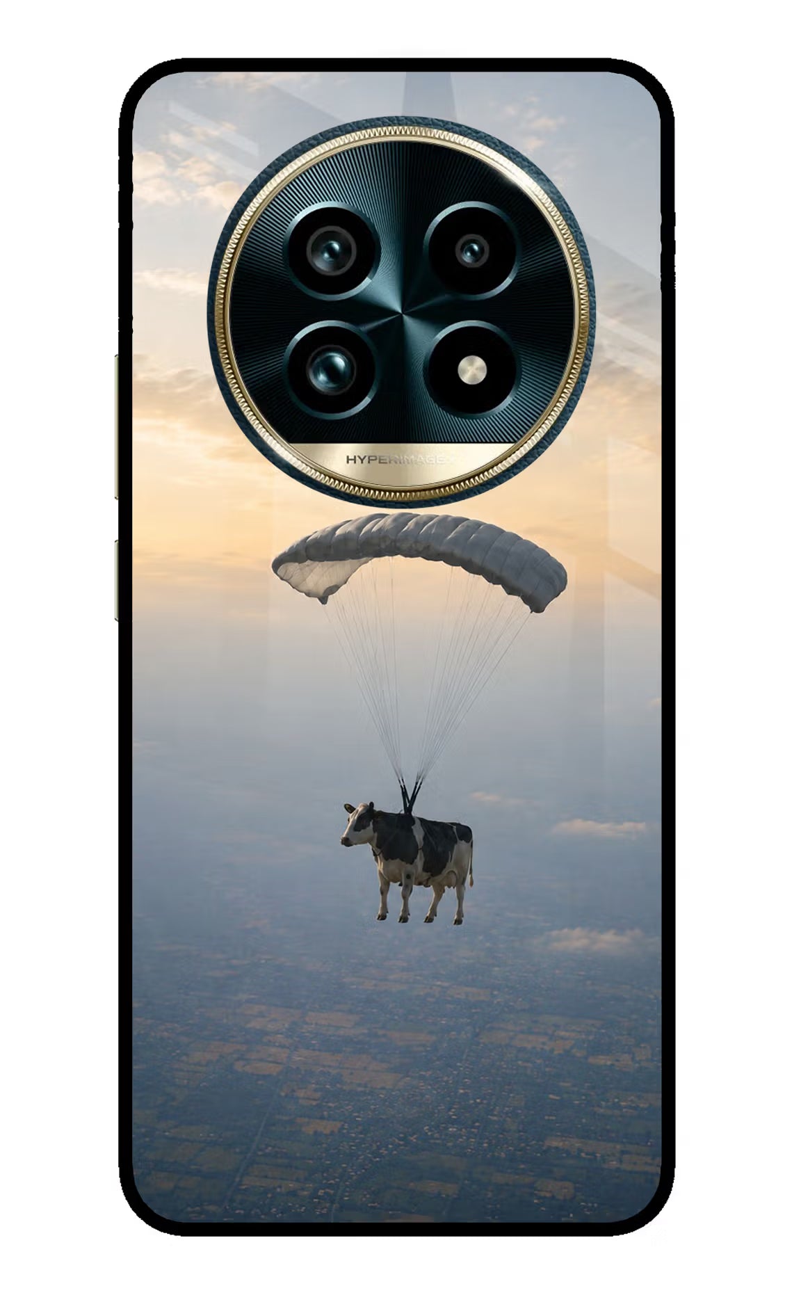 Skydiving Cow Realme 13 Pro+ 5G Glass Case