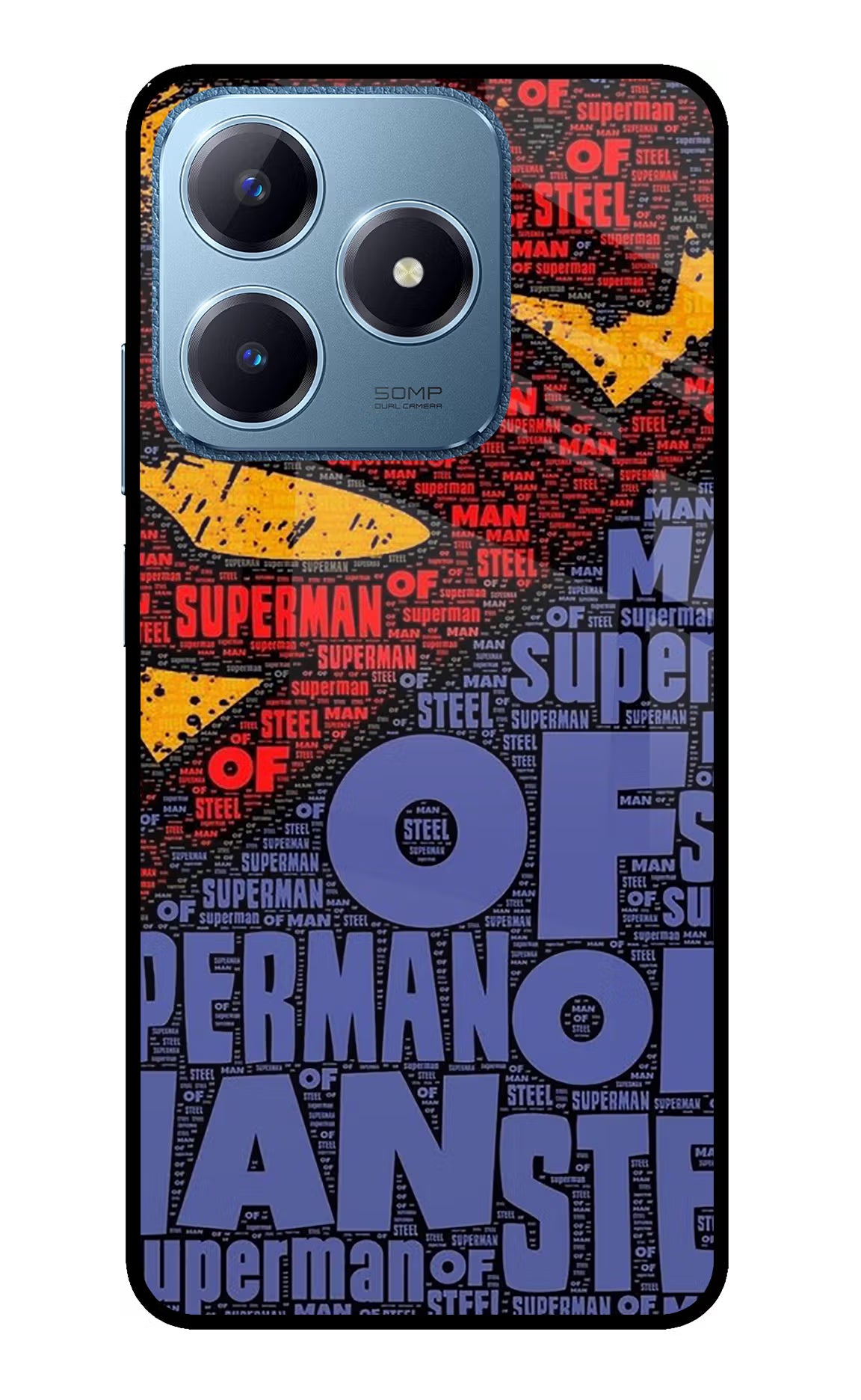 Superman Realme C63 Glass Case Back Cover by Casekaro