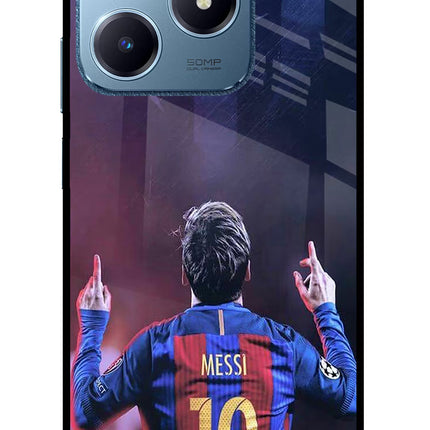 Messi Realme C63 Glass Case Back Cover by Casekaro