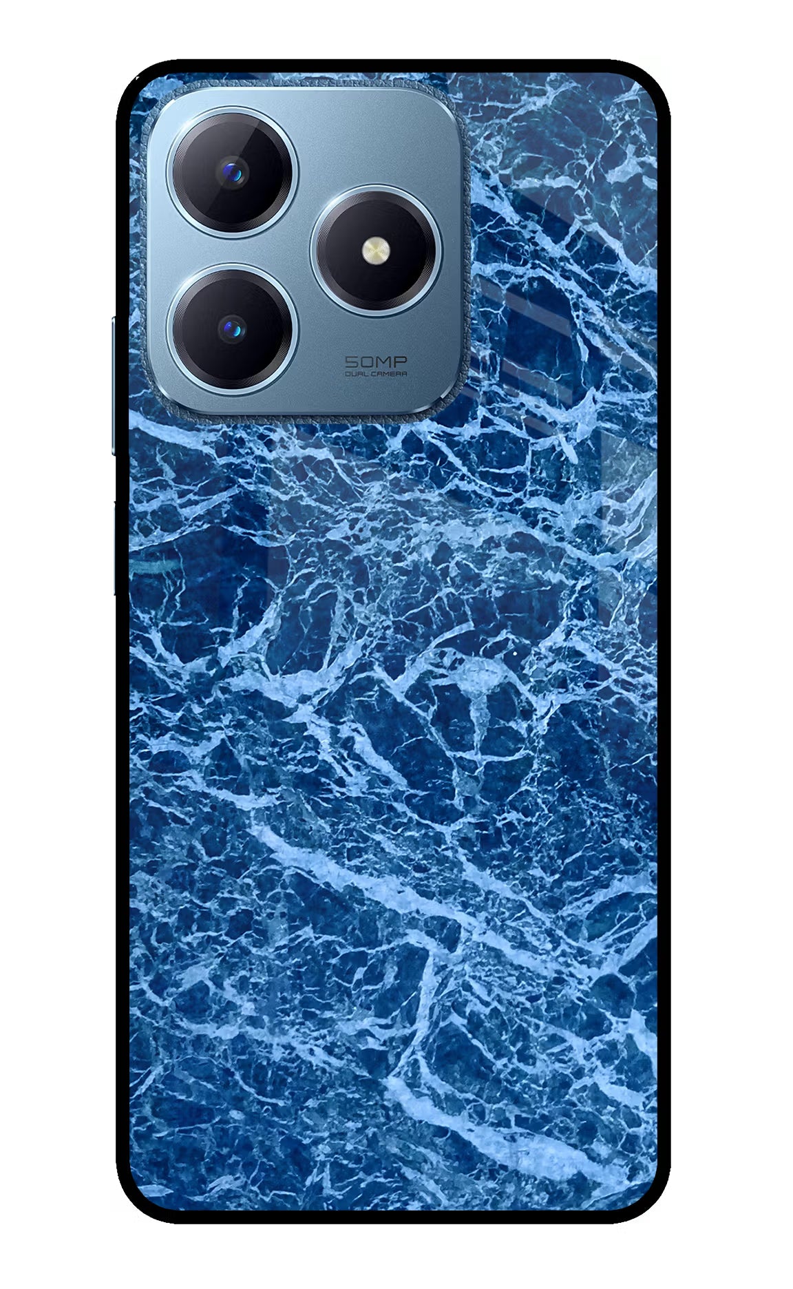 Blue Marble Realme C63 Glass Case Back Cover by Casekaro