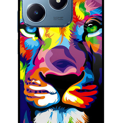 Lion Realme C63 Glass Case Back Cover by Casekaro