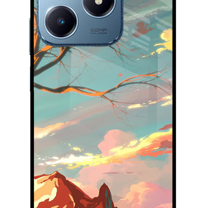 Scenery Realme C63 Glass Case Back Cover by Casekaro